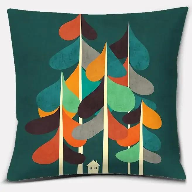 Colorful Abstract Series Double-Sided Printed Pillow Cover Short Plush Suitable Living Rooms Bedrooms Sofas Throw Cushion Cover