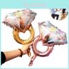 Красивые фольгированные шары в форме бриллиантового кольца для украшения помолвки и свадьбы