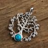 Подвеска из бирюзового дерева жизни из стерлингового серебра 925 пробы, очаровательная ювелирная женская подвеска