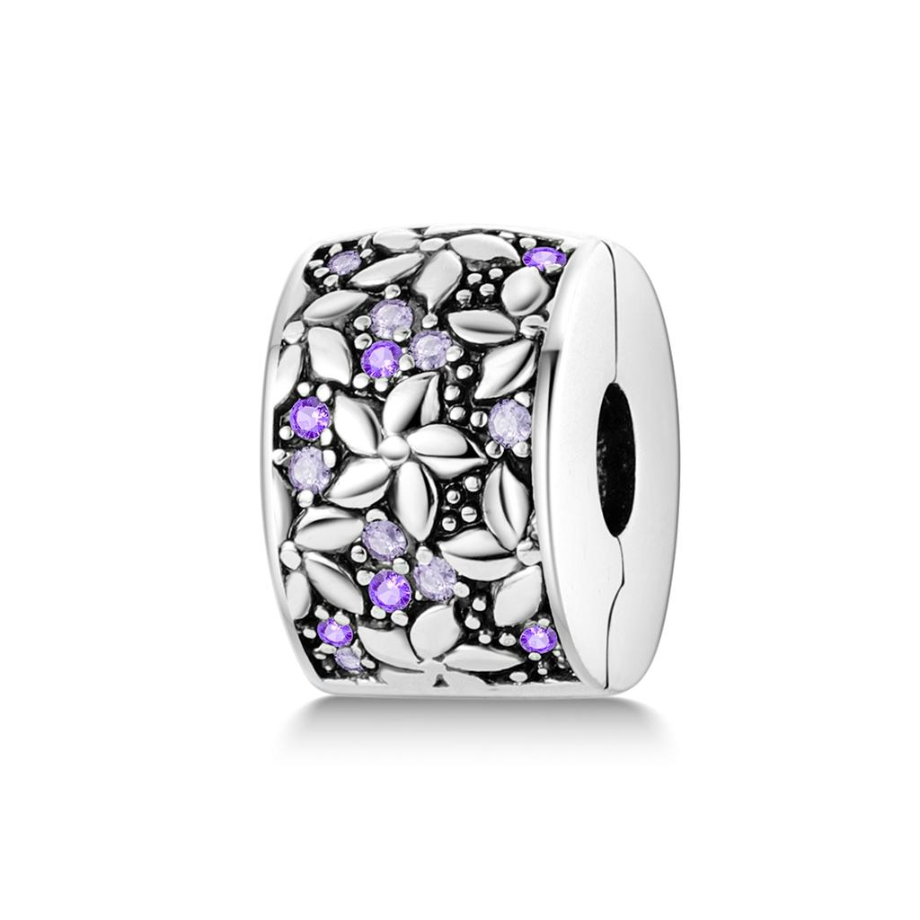 Charms Fit Original Beads Copper Clip Charms Zircon Silicone Spacer Beads Fit Bracelet Women Diy Gift