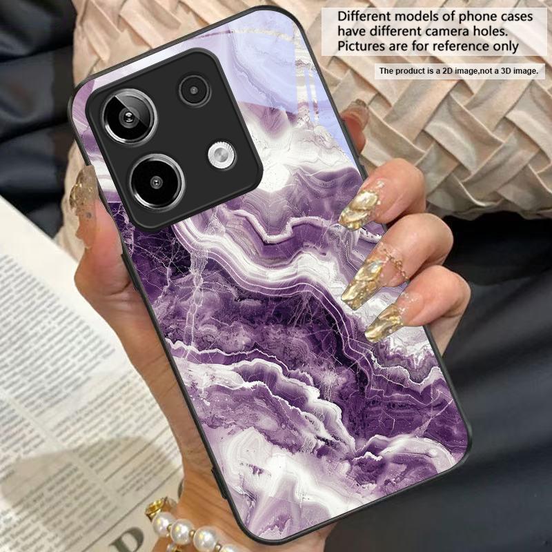 Абстрактный мраморный узор Для Redmi Note 13 Pro+ 14 Pro 8 9 9S 12S 10 Pro 11 12 A3 12 13 K60 Ultra 13C 14C Черный стеклянный чехол для телефона