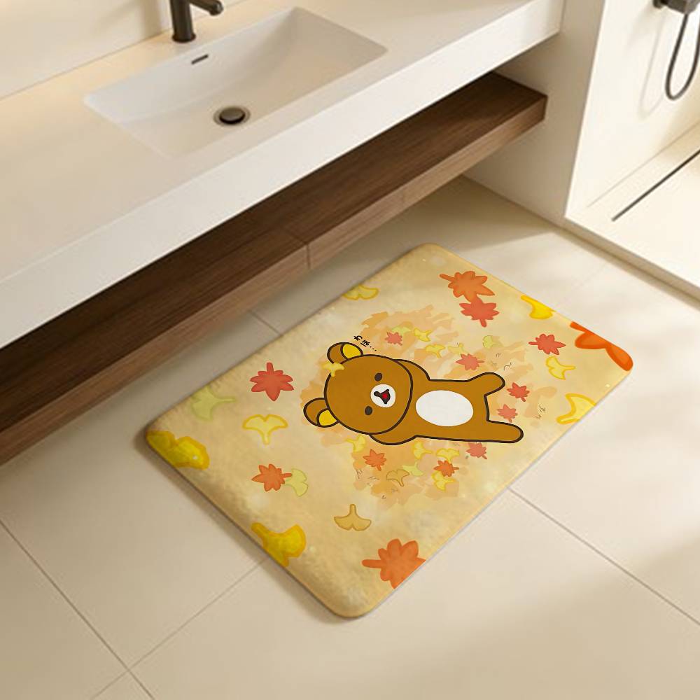 R-Rilakkuma Cartoon Anime Floor Mat Cheaper Anti-slip Modern Living Room Balcony Printed Bedside Mats
