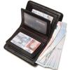 Мужской кожаный кошелек тонкий бифолд держатель для карт с RFID защитой высококачественный 4 сложения зажим для денег с ID окном множественные отделения для карт карман для наличных