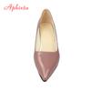 Fashion Aphixta Classics 7.5cm Square Heels Patent Leather Shoes Woman Pointed Toe Pumps Sapato Feminino Work Party Shoes Plus Size 48