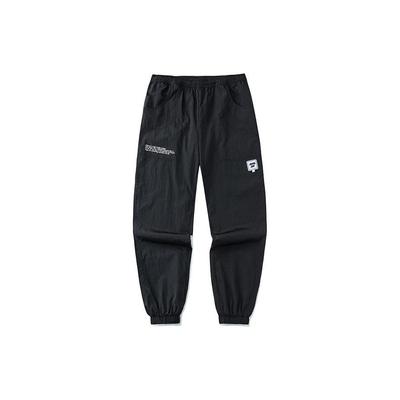Однотонные свободные тканые спортивные брюки женские, черные 962238503-1