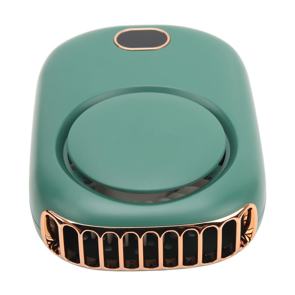 Hanging Neck Fan Portable USB Charging Leafless Fan Large Wind Power Display Hanging Neck Bladeless Small Fan Dark Green