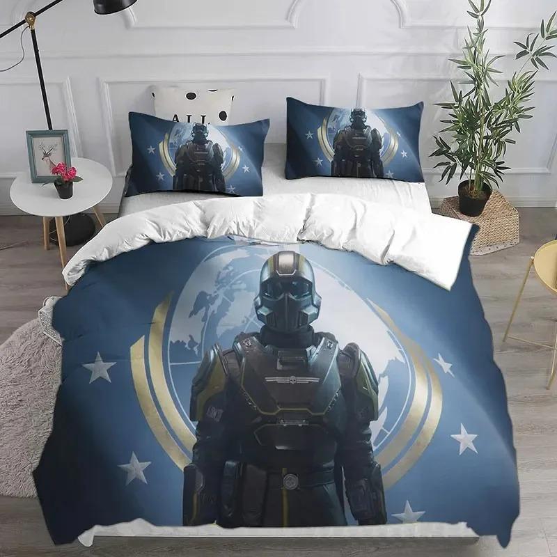 3D Helldivers 2 Bedding Collections Comforter Quilt Bed Cover Duvet Cover Pillow Case 2 3 Pieces Collections Boys Adult Size Home Use Textiles