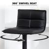 Set of Two Modern Faux Leather Bar Stools - Black