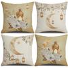 New Moon Oil Lamp Printed Pillow Case Festive Decoration Home Pillow Line Breathable Sofa Pillow