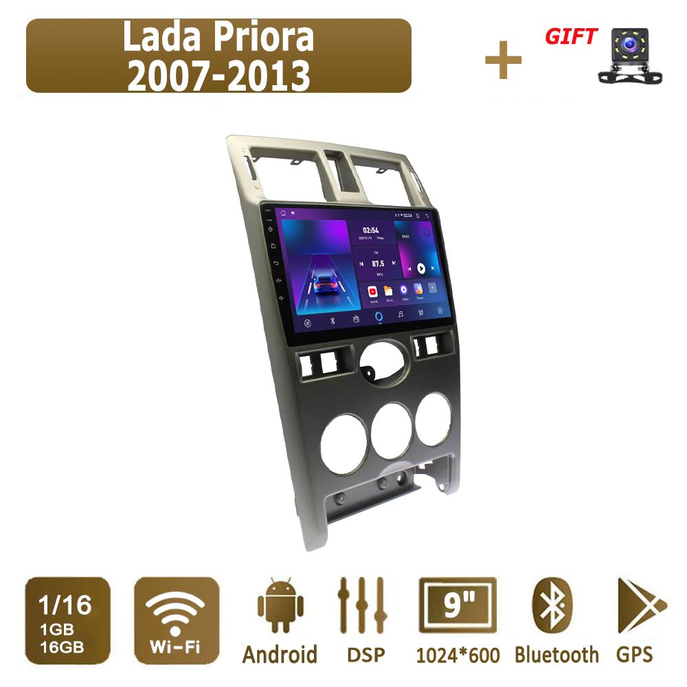 Android Carplay автомобильное радио для Lada Priora 2007-2013 мультимедийный проигрыватель головное устройство стерео GPS навигация BT WIFI 4+64 ГБ