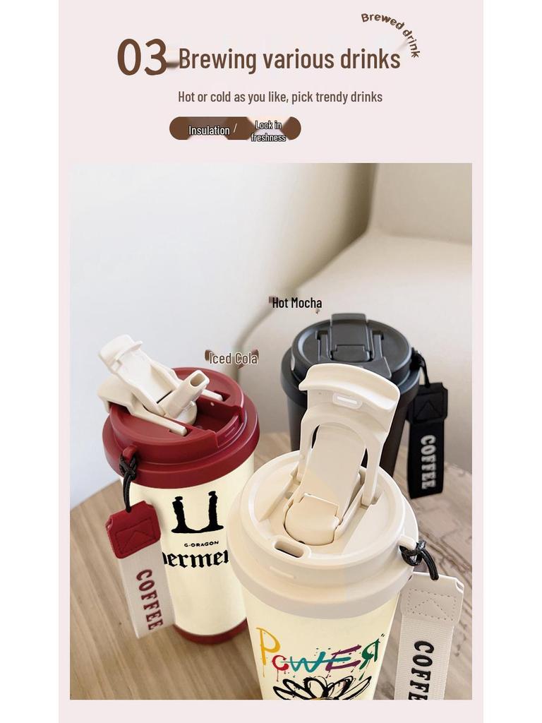 Термокружка из нержавеющей стали G-Dragon, большая емкость, дизайн с ромашками