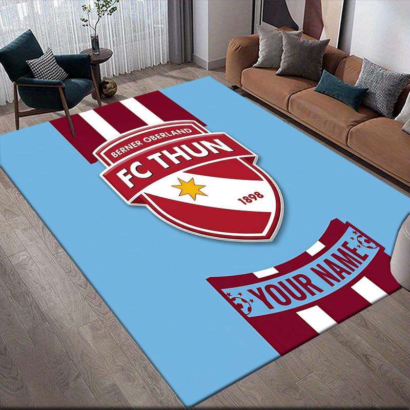Custom Name Toronto FC2 Flannel Pattern Square Carpet,Area Rug,Carpet Rug for Living Room Bedroom Sofa Playroom Decor,Non-slip Floor Mat