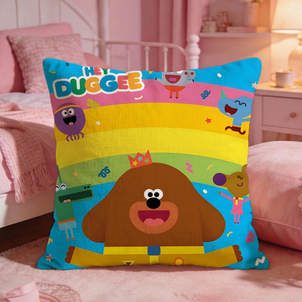 Hey DDuggees Cute Cartoon Cushion Cover Premium Comfort Reversible Pillow Cove Two In One Design For Any Room Car Interior
