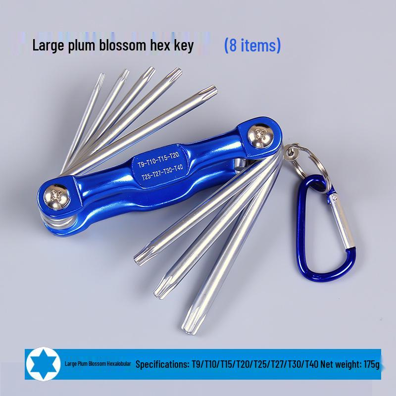 Складной набор Torx и шестигранных головок с брелоком - Хром-ванадиевая сталь CR-V