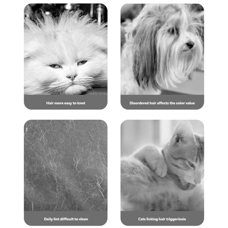 Professional 3 In 1 Pet Grooming Brush for Cats Deshedding Tool with Detangling Comb and Lint Roller Multi Function Hair Removal Tool for Pets