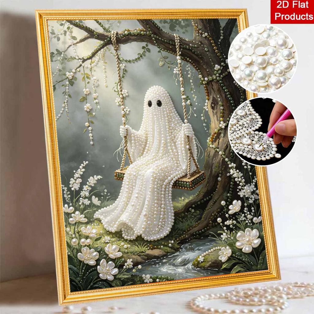 Набор для DIY-рисования жемчугом без рамки Милый дух на качелях 3D-картина из блестящих бусин на холсте Расслабляющее творческое уникальное ремесленное изделие Подарок