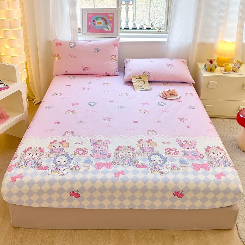 Чистый хлопок Односпальный и двуспальный Чехол-мешок Защитник матраса Чистый хлопок Простыня на резинке Пылезащитный Покрывало-протектор для кровати