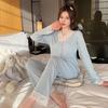 Plus Size Women's Cute Cotton Pajamas - Long-Sleeved Trousers for Spring & Autumn