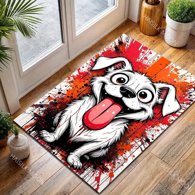 Splash Painting Puppy Carpet for Living Room Bedroom Bedside Floor Mat Cloakroom Kids Activity Area Rugs Luxury Gifts