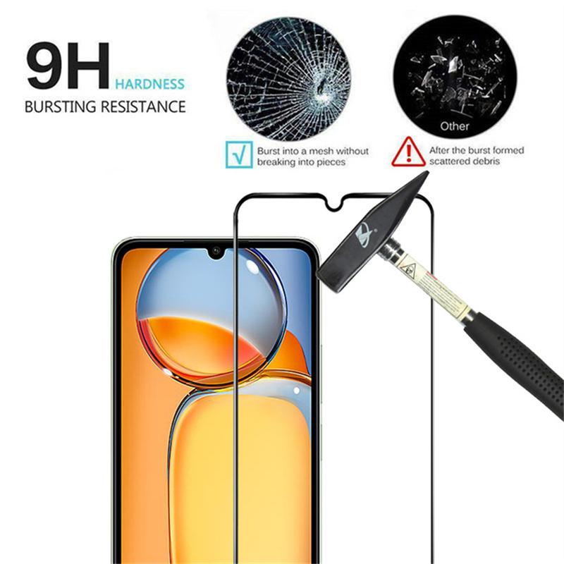 4IN1 [2 стекла + 2 пленки для объектива] Полноэкранные защитные пленки из закаленного стекла HD для Redmi Note 13 4G 5G / Note 13 Pro A3 A3X 13c POCO X6 Pro M6 C65