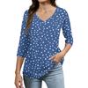 Women's Tops Three-quarter Sleeve Shirt V-neck Loose Casual Shirt Print T-shirt