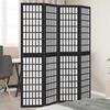 VidaXL Room Divider 4 Panels Black Solid Paulownia Wood, Privacy Screen, Room Partition Panel, 358770