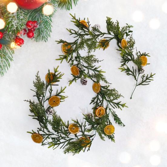 Christmas Garland 6ft Dried Orange Flakes Garland Realistic Farmhouse Decor Winter Orange