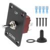 Waterproof Auto-Reset Boat Rocker Switch Toggle Switch: UP/DOWN Momentary 3-Position (ON/OFF/ON) for 12V/24V Motors, Marine Toggle w/Plate