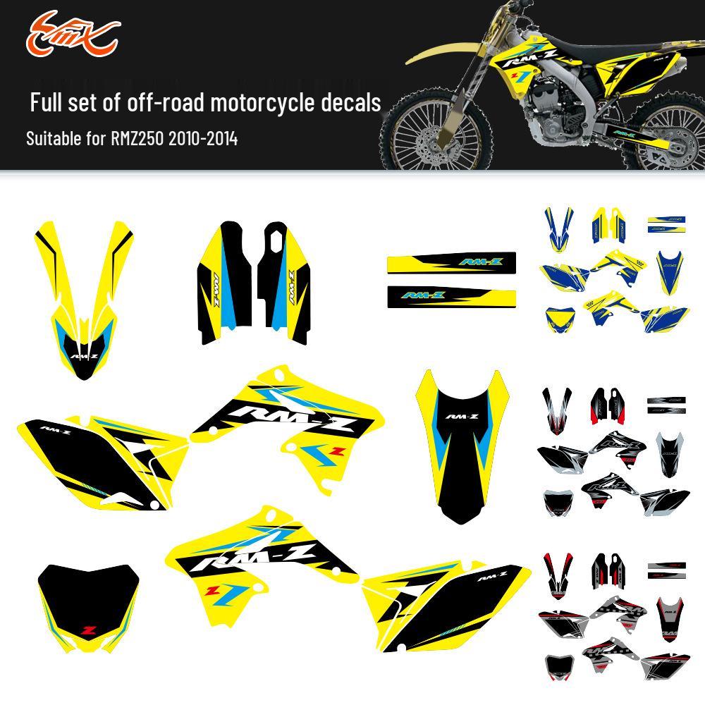 Полный комплект наклеек для эндуро-мотоцикла Suzuki RMZ250 2010-2014