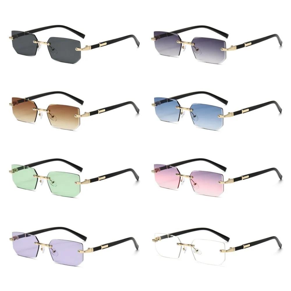 Rimless Cut Edge Rectangle Sun Glasses Glasses Unisex Frameless Eyewear Designer Style Style Trendy Classic Rectangular Shade Y2k Sun Eyeglasses