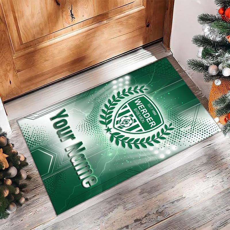 Werder Bremen FC Printed Crystal Velvet Rug Non‑Slip Crystal Velvet Carpet For Sofa Bedroom Indoor Home Decoration