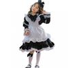 Black Alice In Wonderland Cosplay Costume Girls Halloween Party Dress Princess Outfit With Lace Bow Short Sleeve
