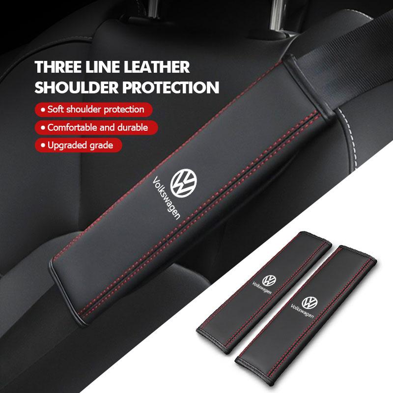 For Volkswagen VW Breathable Car Seat Belt Shoulder Cover Strap Protection Pad Scirocco Passat Polo B5 B6 B7 CC Tiguan Sharan