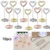 Card Holders Desktop Clip Heart Pattern Heart-shaped Iron