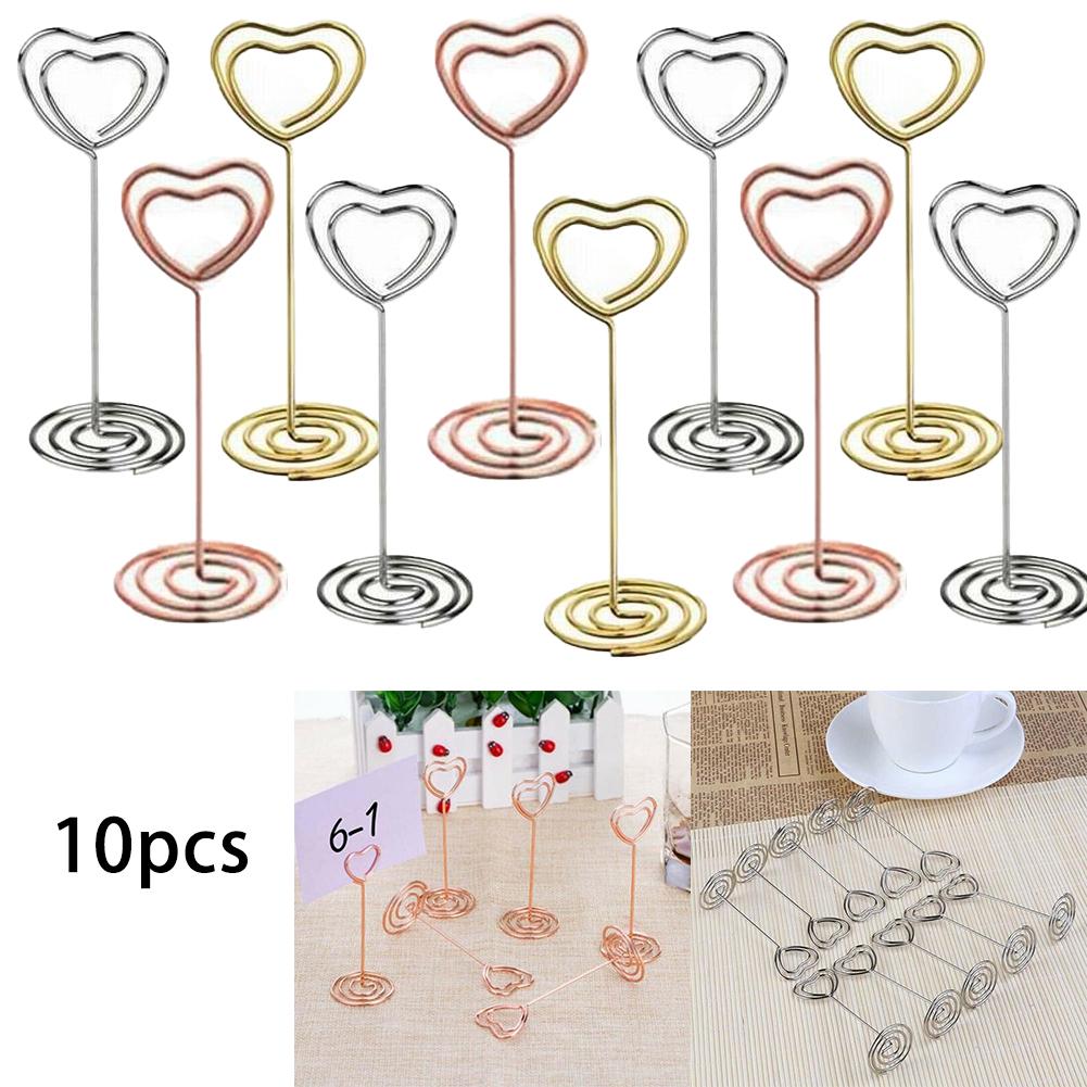 Card Holders Desktop Clip Heart Pattern Heart-shaped Iron