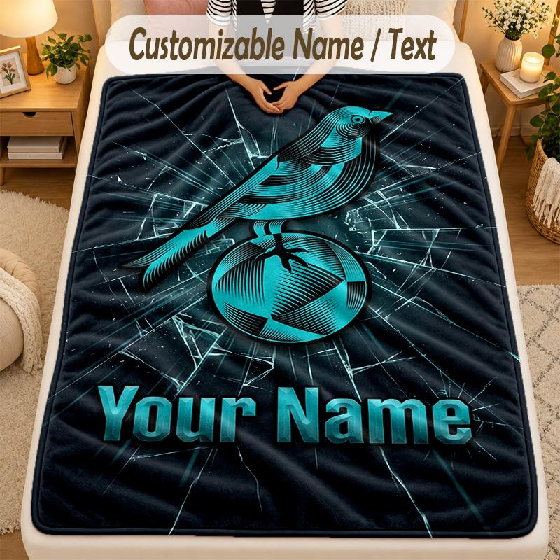 Flannel BlanketNorwich City Custom Name Text Personalized Soft Warm Throw Blanket Home Decor Gift