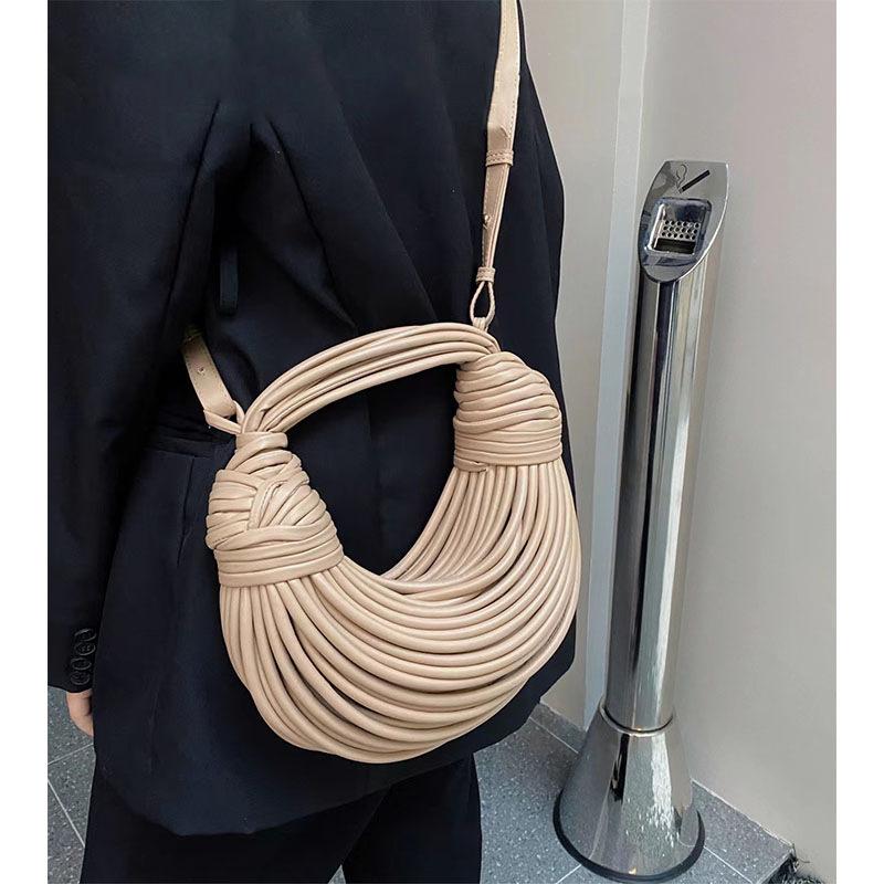 Handbags for Women New In Gold Luxury Designer Brand Handwoven Noodle Bags Rope Knotted Pulled Hobo Silver Evening Clutch