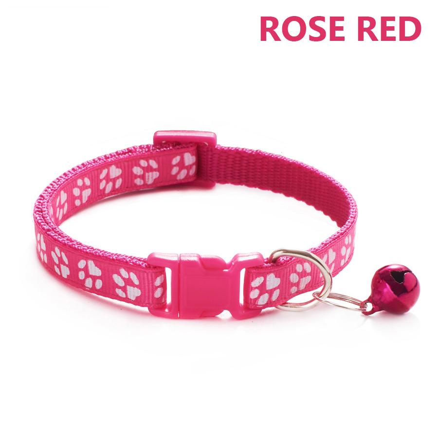 Adjustable Footprint Pet Collar Cute Soft Neck Collar for Puppy Small Dog Kitten Cat with Bell Daily Wear 1/5 Pcs
