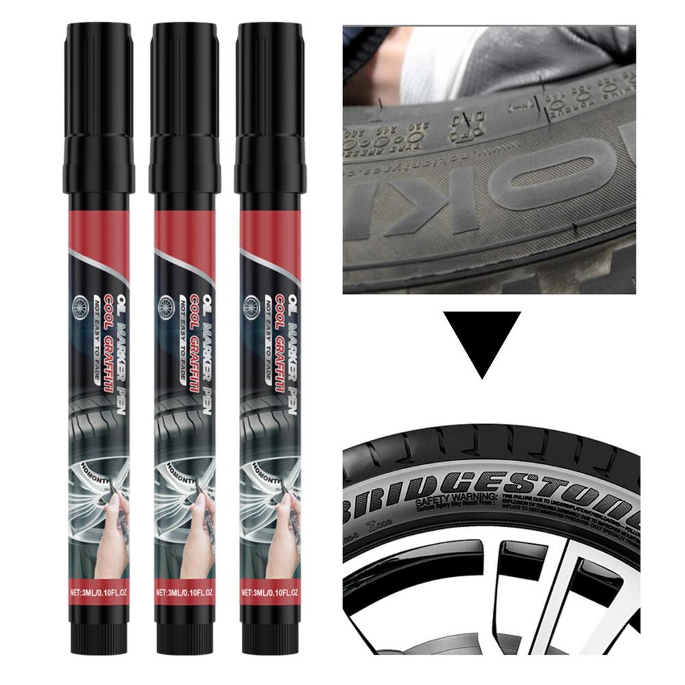 Черный маркер для маркировки автомобильных шин Маркер для колес с 3-кратной износостойкостью Автоаксессуары Креативный маркер для маркировки шин