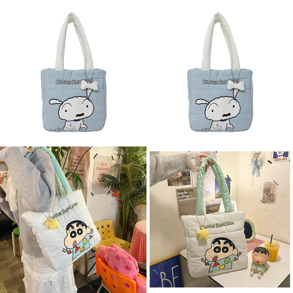 Crayon Shinchan Nylon Tote Bag With Letter Design For Daily Use