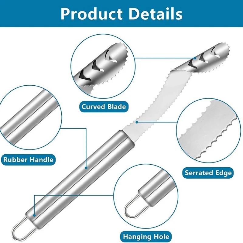 Stainless Steel Chili Seed Remover Sharp Rotating Serrations Green Pepper Core Removed Household Kitchen Tools