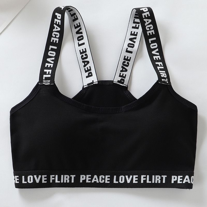 Girl Racerback Cotton Sport Training Bra Solid Color Wide Strap Underwear 8-14Years