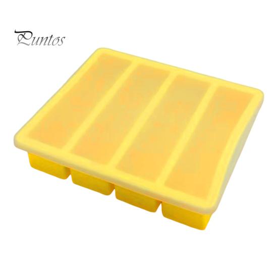 Силиконовый лоток для льда с 4 отделениями, пищевой, легко вынимаемый, без BPA, летний холодильник, длинная ледяная полоска, пресс-форма для масла, кухонные принадлежности