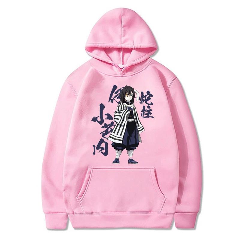 Casual Cool Anime Men Women Sweatshirts Demon Slayer Iguro Obanai Plus Size Hoodie Harajuku Unisex Graphic Printed Hooded