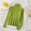 Осенние женские свитера, однотонные, облегающие, с длинным рукавом, повседневные базовые пуловеры, свитера женские, элегантные, с полувысоким воротником, повседневные, женские зимние джемперы 25485