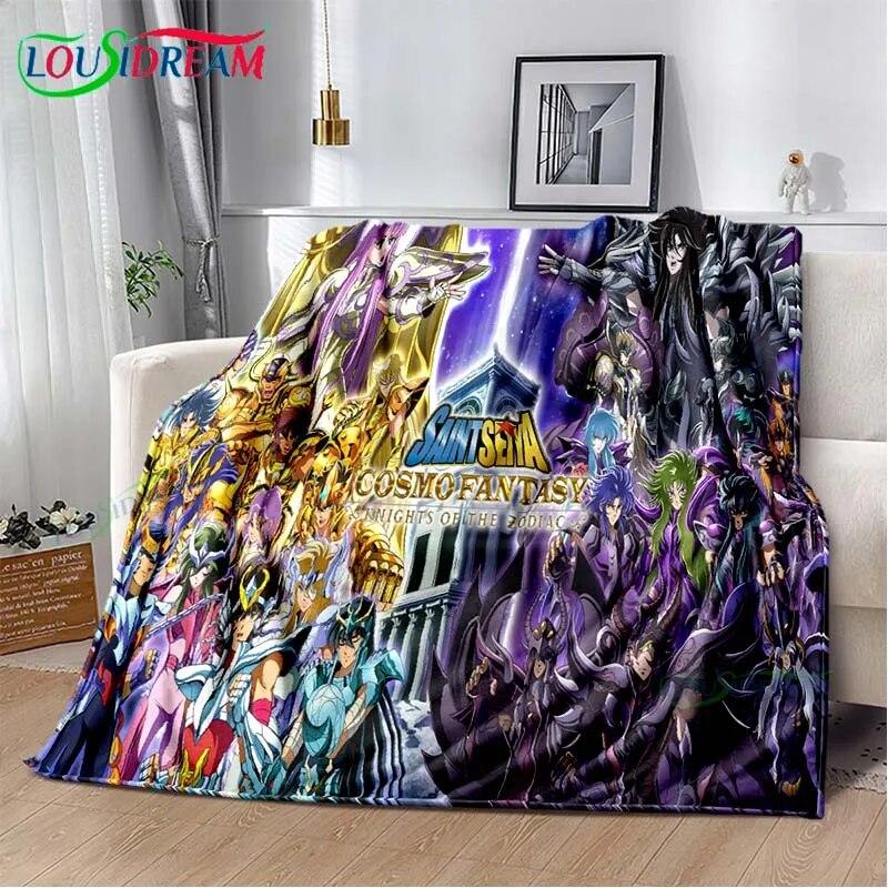 Saint Seiya 3D Printed Art Fleece Blanket for Beds Hiking Picnic Thick Quilt Bedspread Fleece Throw Blanket Picnic Blanket