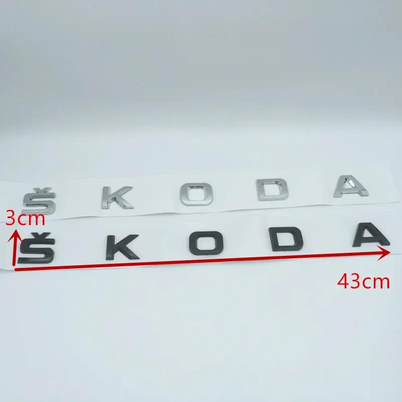 Car Sticker 1pcs 3D ABS High Quality Car Letter Front Hood Emblem Rear Tail Trunk Decals Badge Sticker Decal Styling For Skoda NL6