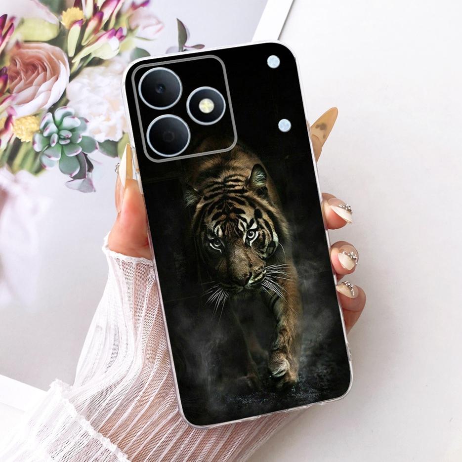 Чехол для Realme Note 80 4G RMX5388 Милый Кот Цветы Рисованный Чехол Мягкий Силиконовый Чехол Для Realme Note 80 Note80 Задняя Крышка Fundas