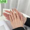 5pc /Set New Trend Temperament Pearl Ring Female Retro Design Fashion Personalized Ring Ins Hand Formal Elegant Jewelry For Women