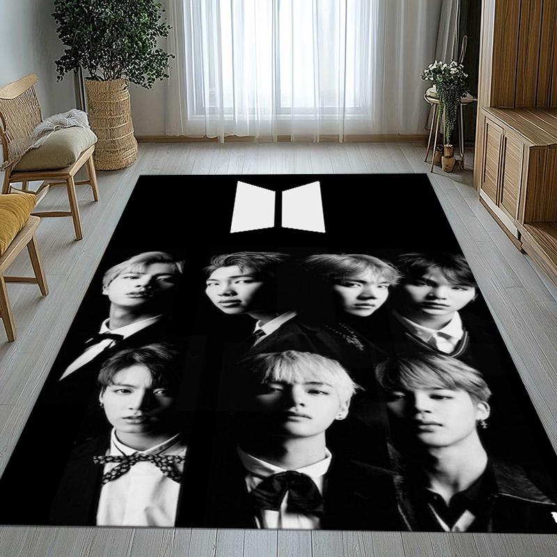 Модный B-BTS Kpop Звезда Гостиная Нескользящий Ковер Мягкий Ковер для Спальни Детской Игровой Комнаты Дивана, Домашний Декор Придверный Коврик Подарок